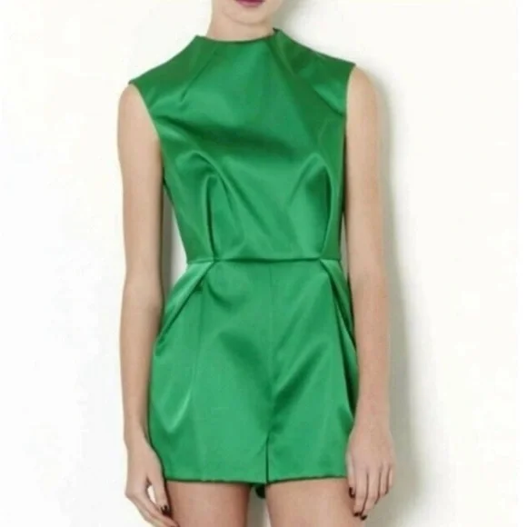 topshop green mini dress long sleeve dress topshop Rent Topshop Long Sleeve Tie Front Mini Dress In Green Print